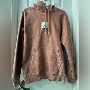 Nike Jordan Flight Fleece Washed Men's Small Hoodie Pullover Mineral Clay